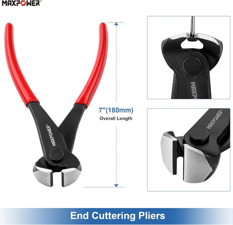 Max Power 3PCS Nail Puller Set, 9 inch End Cutting Nippers, 7 inch End Cutting Pliers, 8 inch Carpenter's Pincers - Image 3